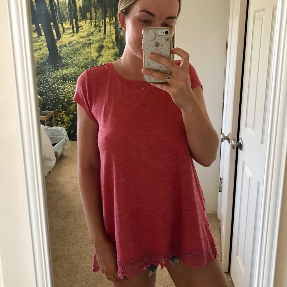 Pink Embroidered Tunic Top